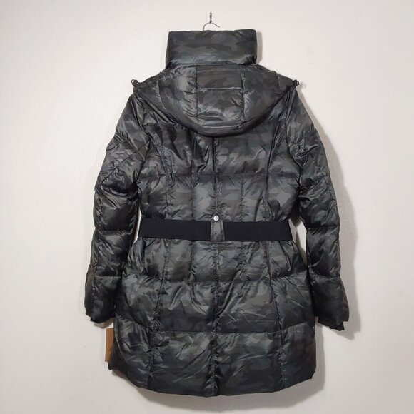 NWT Sanctuary Down Camoflage Belted Camp Puffer Jacket Coat w Hood - Large - Picture 9 of 16